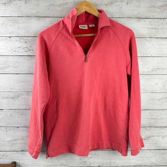 Eddie Bauer 1/4 zip Active Top Sweatshirt Pink Women's Size Small‎ - Picture 1 of 13